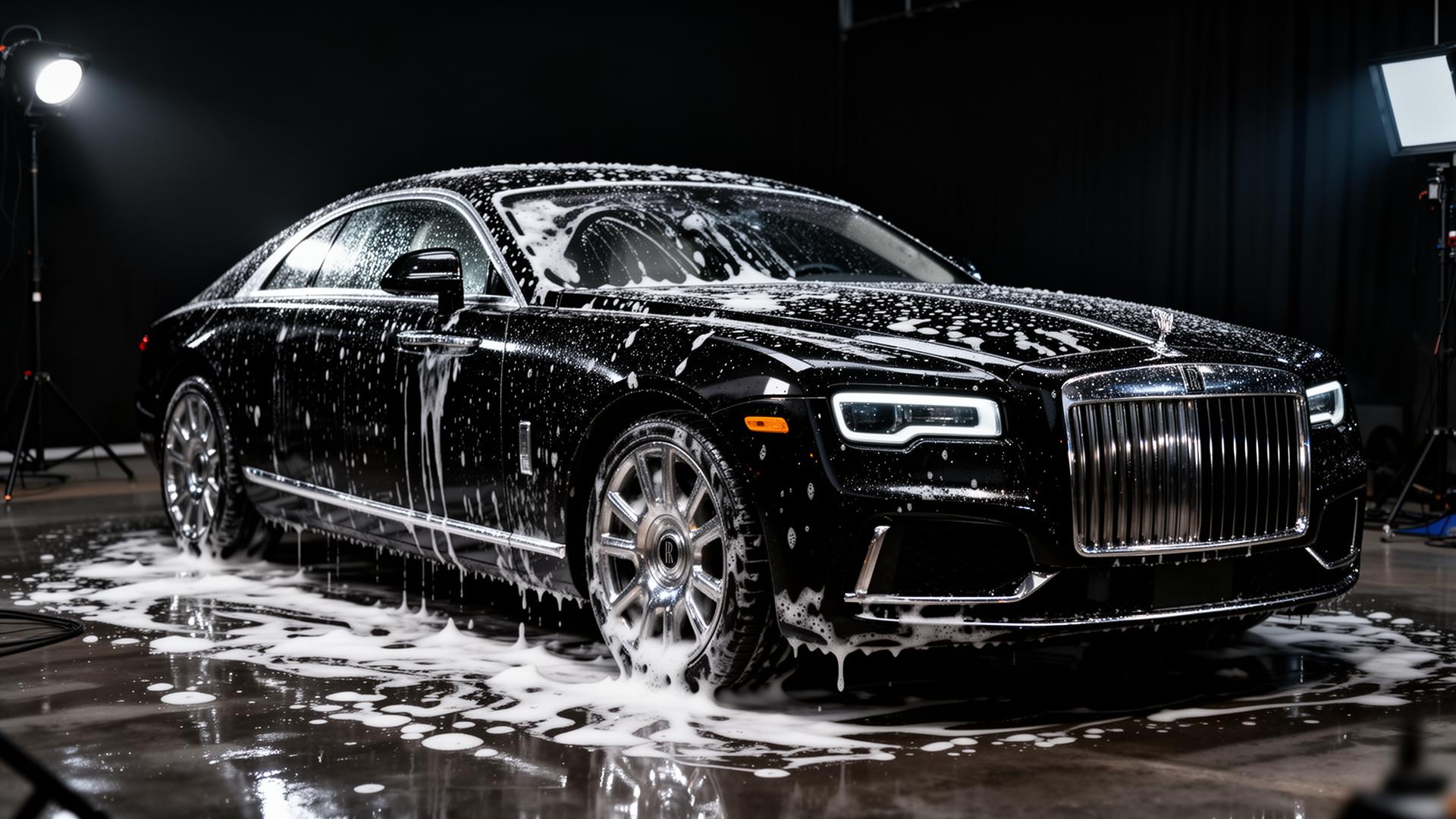 Luxury vehicle being detailed by Veluxe